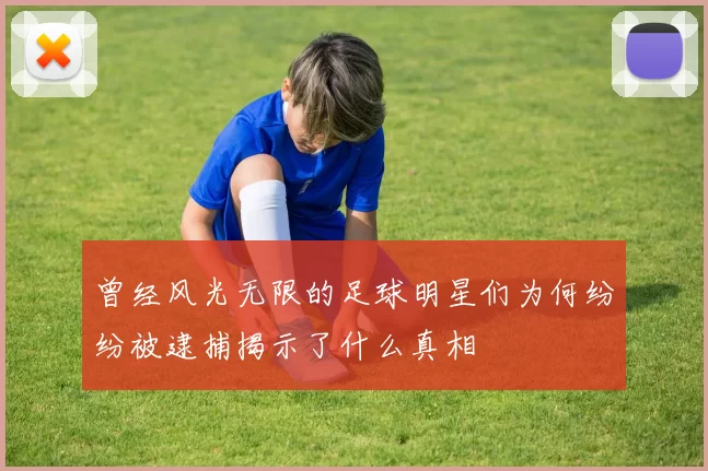 曾经风光无限的足球明星们为何纷纷被逮捕揭示了什么真相